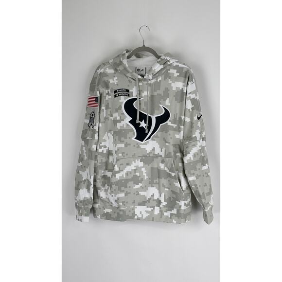 Nike Mens Arctic Camo Houston Texans 2024 Salute to Service Fleece Hoodie Large - Picture 1 of 9